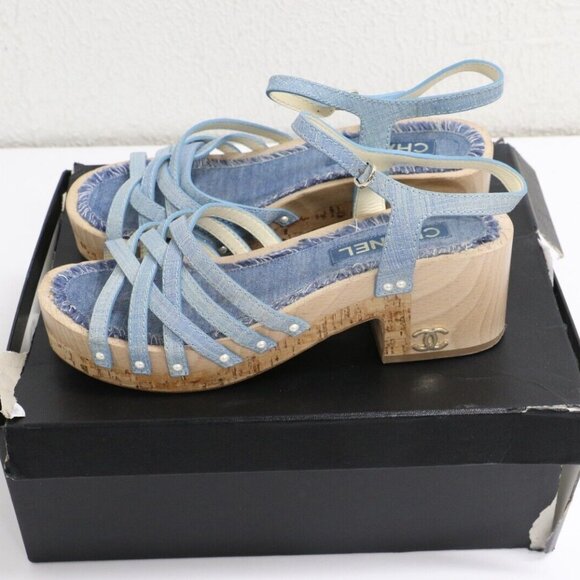Chanel Fantasy Calfskin Platform Clog Sandals Size 41 - Picture 1 of 13